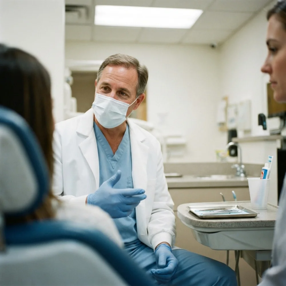 Dentist mid-consultation — the question that changed my entire routine